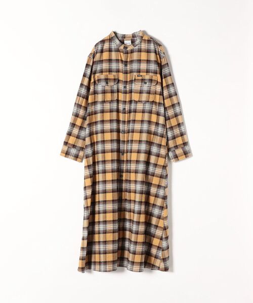 Lee(リー)の「【SHIPS any別注】Lee:〈ウォッシャブル〉バンドカラー チェック シャツ ワンピース2◇(シャツワンピース・レディース・ベージュ/ネイビー・ONE SIZE)」の11枚目の写真