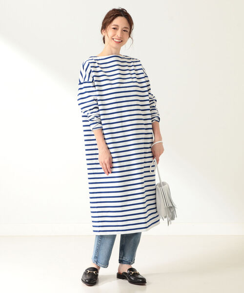 Demi-Luxe BEAMS(デミルクス ビームス)の「Traditional Weatherwear / ボーダー ワンピース(ワンピース・レディース・ライトブルー/ブラック・ONE SIZE)」の15枚目の写真
