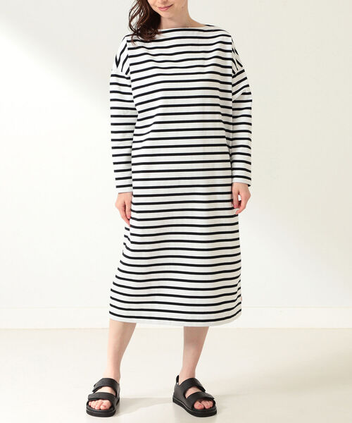 Demi-Luxe BEAMS(デミルクス ビームス)の「Traditional Weatherwear / ボーダー ワンピース(ワンピース・レディース・ライトブルー/ブラック・ONE SIZE)」の10枚目の写真