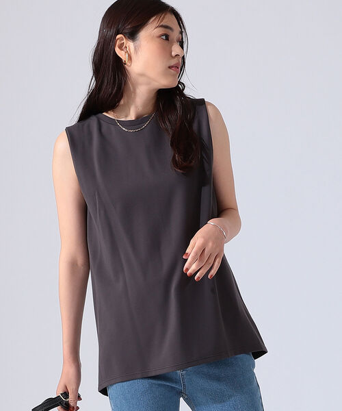 B:MING by BEAMS(ビーミングバイビームス)の「B:MING by BEAMS / ポンチ タック ノースリーブ(Tシャツ/カットソー・レディース・オフホワイト/モカ/ブラック系・ONE SIZE)」の3枚目の写真