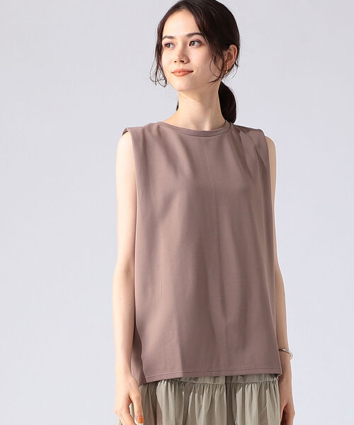 B:MING by BEAMS(ビーミングバイビームス)の「B:MING by BEAMS / ポンチ タック ノースリーブ(Tシャツ/カットソー・レディース・オフホワイト/モカ/ブラック系・ONE SIZE)」の1枚目の写真