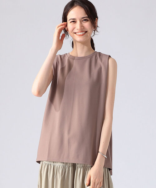 B:MING by BEAMS(ビーミングバイビームス)の「B:MING by BEAMS / ポンチ タック ノースリーブ(Tシャツ/カットソー・レディース・オフホワイト/モカ/ブラック系・ONE SIZE)」の5枚目の写真