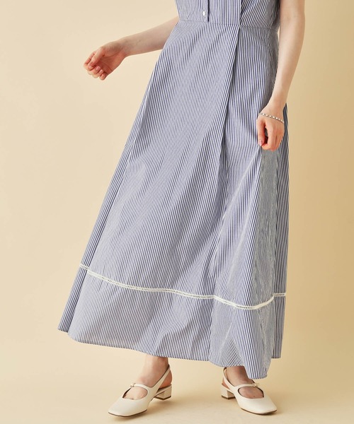 MADEMOISELLE ROPE'(マドモアゼル ロペ)の「【WEB限定】<無地/ストライプ>フレンチスリーブシャツワンピース(ワンピース・レディース・ブラック/ブルー・38)」の17枚目の写真