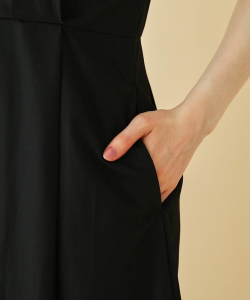 MADEMOISELLE ROPE'(マドモアゼル ロペ)の「【WEB限定】<無地/ストライプ>フレンチスリーブシャツワンピース(ワンピース・レディース・ブラック/ブルー・38)」の12枚目の写真