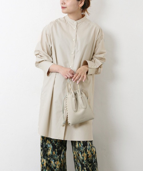 JOURNAL STANDARD（ジャーナルスタンダード）の「バンドカラーチュニックシャツ◆（シャツ/ブラウス・レディース・グレー/ホワイト/ブラウン・FREE）」の3枚目の写真