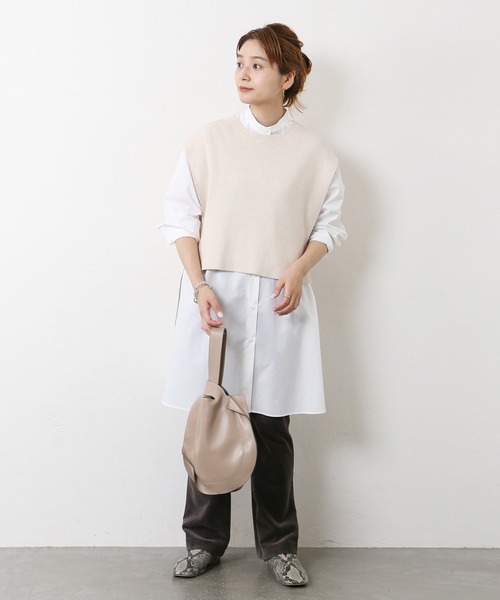 JOURNAL STANDARD（ジャーナルスタンダード）の「バンドカラーチュニックシャツ◆（シャツ/ブラウス・レディース・グレー/ホワイト/ブラウン・FREE）」の11枚目の写真