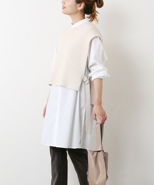 JOURNAL STANDARD（ジャーナルスタンダード）の「バンドカラーチュニックシャツ◆（シャツ/ブラウス・レディース・グレー/ホワイト/ブラウン・FREE）」の4枚目の写真