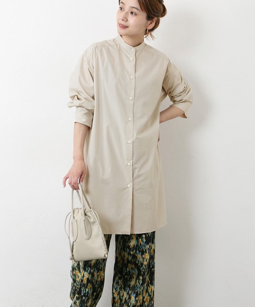 JOURNAL STANDARD（ジャーナルスタンダード）の「バンドカラーチュニックシャツ◆（シャツ/ブラウス・レディース・グレー/ホワイト/ブラウン・FREE）」の12枚目の写真