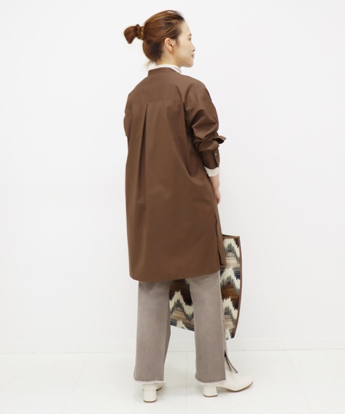 JOURNAL STANDARD（ジャーナルスタンダード）の「バンドカラーチュニックシャツ◆（シャツ/ブラウス・レディース・グレー/ホワイト/ブラウン・FREE）」の9枚目の写真