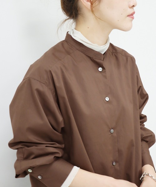 JOURNAL STANDARD（ジャーナルスタンダード）の「バンドカラーチュニックシャツ◆（シャツ/ブラウス・レディース・グレー/ホワイト/ブラウン・FREE）」の16枚目の写真