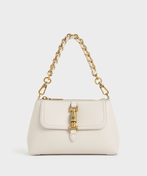 CHARLES & KEITH(チャールズ & キース)の「チェーンハンドルバッグ / Chain Handle Bag(ハンドバッグ・レディース・ブラック/ダークグリーン/クリーム/マスタード・S)」の3枚目の写真