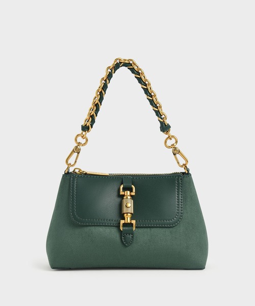 CHARLES & KEITH(チャールズ & キース)の「チェーンハンドルバッグ / Chain Handle Bag(ハンドバッグ・レディース・ブラック/ダークグリーン/クリーム/マスタード・S)」の4枚目の写真