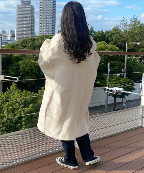 INTER FACTORY（インターファクトリー）の「WEARISTA haru - ルーズニットカーディガン 　made in INTER FACTORY（カーディガン/ボレロ・レディース・ベージュ/オフホワイト・FREE）」の13枚目の写真