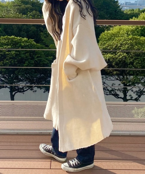 INTER FACTORY（インターファクトリー）の「WEARISTA haru - ルーズニットカーディガン 　made in INTER FACTORY（カーディガン/ボレロ・レディース・ベージュ/オフホワイト・FREE）」の15枚目の写真