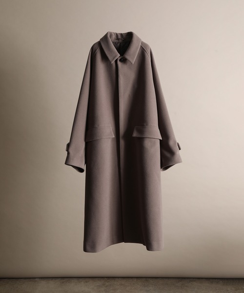 JUNRED（ジュンレッド）の「ドルマンバルカラーオーバーコート（ステンカラーコート・メンズ・ブラック/オフホワイト/ベージュ系その他・L/M/S）」の3枚目の写真