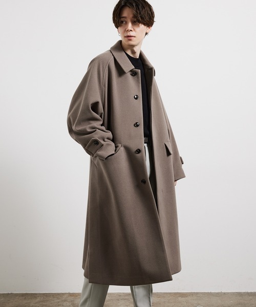 JUNRED（ジュンレッド）の「ドルマンバルカラーオーバーコート（ステンカラーコート・メンズ・ブラック/オフホワイト/ベージュ系その他・L/M/S）」の13枚目の写真