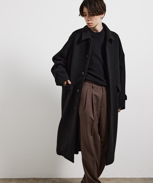 JUNRED（ジュンレッド）の「ドルマンバルカラーオーバーコート（ステンカラーコート・メンズ・ブラック/オフホワイト/ベージュ系その他・L/M/S）」の20枚目の写真