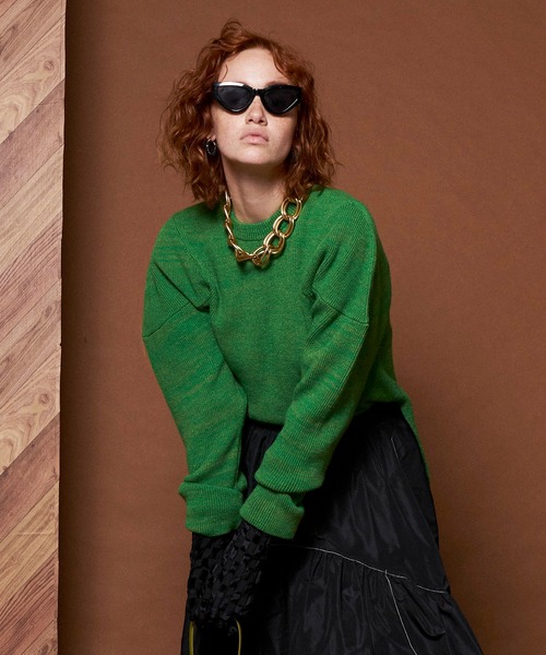 MAISON SPECIAL（メゾンスペシャル）の「コクーンショルダーニット【MAISON SPECIAL/メゾンスペシャル】（ニット/セーター・レディース・ブラック/ブルー/グリーン/アイボリー・FREE）」の3枚目の写真