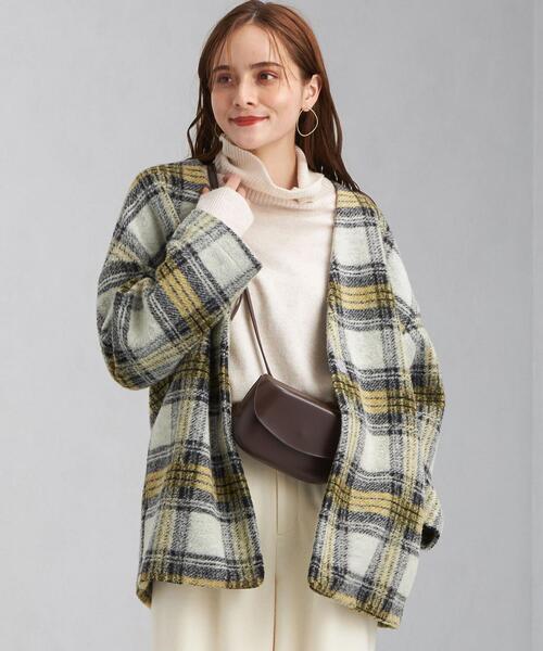 green label relaxing（グリーンレーベルリラクシング）の「スライバー チェック カーディガン（カーディガン/ボレロ・レディース・ブラック/イエロー・FREE）」の17枚目の写真