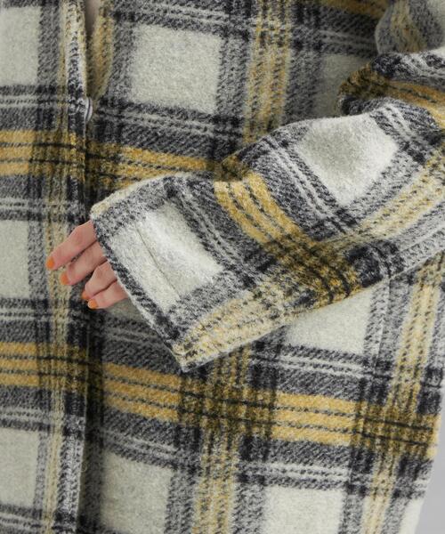 green label relaxing（グリーンレーベルリラクシング）の「スライバー チェック カーディガン（カーディガン/ボレロ・レディース・ブラック/イエロー・FREE）」の11枚目の写真