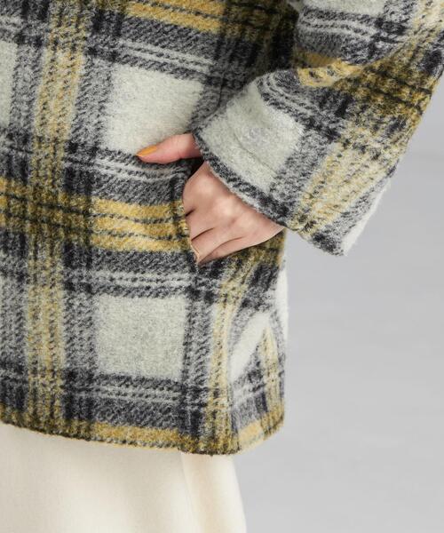 green label relaxing（グリーンレーベルリラクシング）の「スライバー チェック カーディガン（カーディガン/ボレロ・レディース・ブラック/イエロー・FREE）」の7枚目の写真