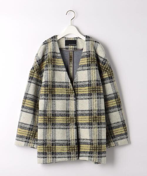 green label relaxing（グリーンレーベルリラクシング）の「スライバー チェック カーディガン（カーディガン/ボレロ・レディース・ブラック/イエロー・FREE）」の16枚目の写真