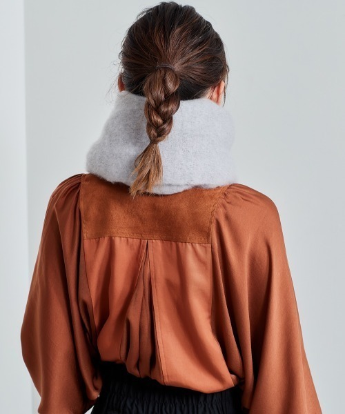 cepo（セポ）の「ボリュームフリンジストール（マフラー・レディース・ベージュ/グレー/オフホワイト/ブルー・FREE）」の11枚目の写真