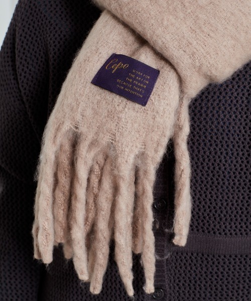 cepo（セポ）の「ボリュームフリンジストール（マフラー・レディース・ベージュ/グレー/オフホワイト/ブルー・FREE）」の8枚目の写真