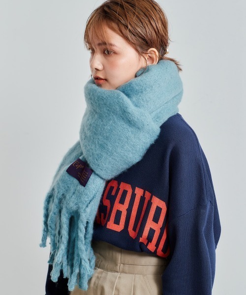 cepo（セポ）の「ボリュームフリンジストール（マフラー・レディース・ベージュ/グレー/オフホワイト/ブルー・FREE）」の6枚目の写真