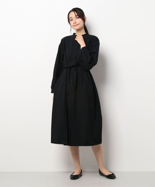 Samansa Mos2（サマンサ モスモス）の「スタンドネック羽織りワンピース（ワンピース・レディース・ブラウン/グレー/ベージュ/ブラック・ﾌﾘ-）」の8枚目の写真