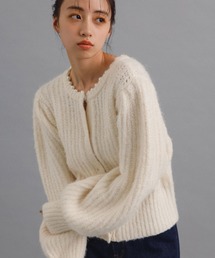 MADEMOISELLE ROPE' | 【3WAY】<前後着用も可能>パールネックニットカーディガン(カーディガン/ボレロ)