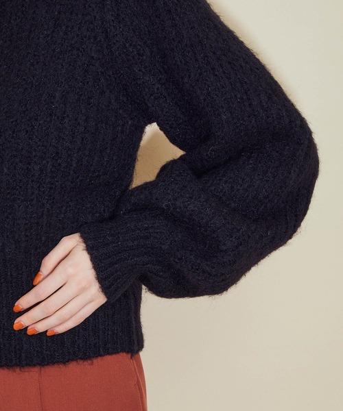 MADEMOISELLE ROPE'（マドモアゼル ロペ）の「【3WAY】<前後着用も可能>パールネックニットカーディガン（カーディガン/ボレロ・レディース・ブラック/ホワイト系その他2・38）」の7枚目の写真