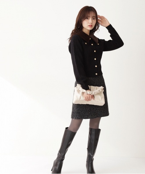 PROPORTION BODY DRESSING（プロポーションボディドレッシング）の「【堀田茜さん着用　美人百花11月号 掲載商品】ビットチャーム付台形ＳＫ / 1211220014（スカート・レディース・ブルー/ブラック/ブラウン・SMALL/X-SMALL/MEDIUM）」の13枚目の写真