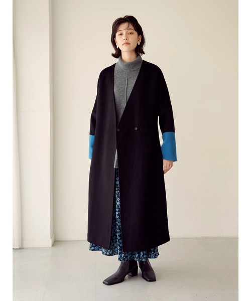 Editt by YECCA VECCA(エディットバイイェッカヴェッカ)の「ポンチョ風オーバーニット*(ニット/セーター・レディース・杢グレー/ライトベージュ/グリーン/ベージュ・FREE)」の13枚目の写真