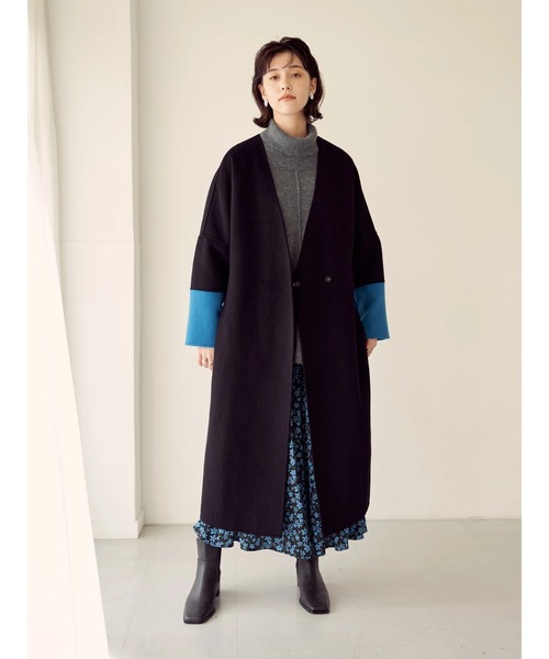 Editt by YECCA VECCA(エディットバイイェッカヴェッカ)の「ポンチョ風オーバーニット*(ニット/セーター・レディース・杢グレー/ライトベージュ/グリーン/ベージュ・FREE)」の21枚目の写真