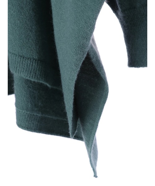 Editt by YECCA VECCA(エディットバイイェッカヴェッカ)の「ポンチョ風オーバーニット*(ニット/セーター・レディース・杢グレー/ライトベージュ/グリーン/ベージュ・FREE)」の10枚目の写真