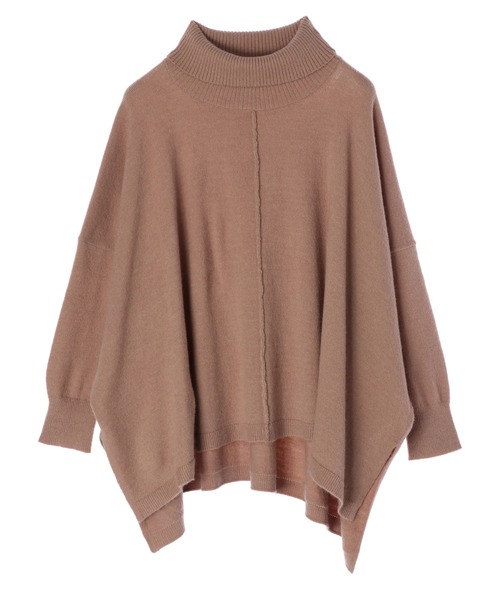 Editt by YECCA VECCA(エディットバイイェッカヴェッカ)の「ポンチョ風オーバーニット*(ニット/セーター・レディース・杢グレー/ライトベージュ/グリーン/ベージュ・FREE)」の14枚目の写真