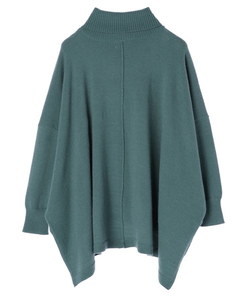 Editt by YECCA VECCA(エディットバイイェッカヴェッカ)の「ポンチョ風オーバーニット*(ニット/セーター・レディース・杢グレー/ライトベージュ/グリーン/ベージュ・FREE)」の16枚目の写真