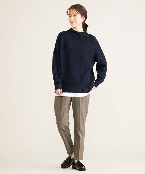 SHARE PARK（シェアパーク）の「【洗える】TRテーパードパンツ（その他パンツ・レディース・ダークブラウン系3/ネイビー系/アイボリー系・1/0）」の8枚目の写真