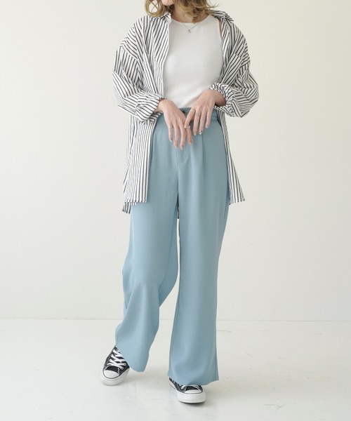 Lull（ルル）の「【Lull / ルル】ストライプオーバーシャツ（シャツ/ブラウス・レディース・ブラック/ホワイト・ONESIZE）」の18枚目の写真