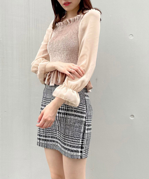 Crea titty&Co. PETIT(クレアティティーアンドコープチ)の「【Crea titty&Co.PETIT】ベロアフリルトップス(シャツ/ブラウス・レディース・ピンク/ベージュ/ブラック・FREE)」の21枚目の写真
