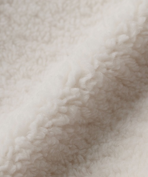 D.fesense（ディーフェセンス）の「もこもこベスト＆耳つき帽子セット（ニットキャップ/ビーニー・キッズ・オフホワイト/グレー・FREE）」の5枚目の写真