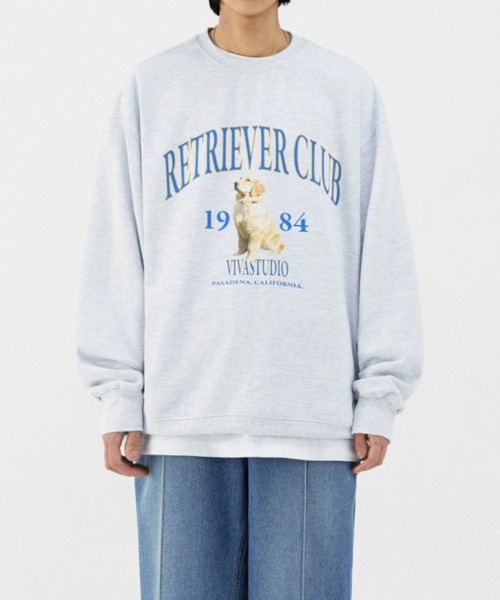 VIVASTUDIO(ビバスタジオ)の「RETRIEVER CREWNECK(スウェット・メンズ・ライトグレー/ネイビー・XL/LARGE/SMALL/MEDIUM)」の1枚目の写真