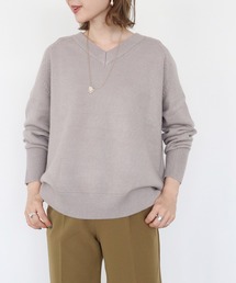 AMERICAN HOLIC | Vネックラグラン切り替えニットプルオーバー(ニット/セーター)