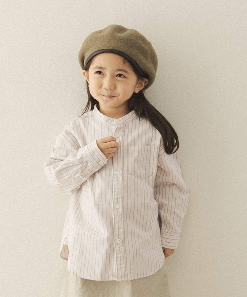 FORK&SPOON（フォークアンドスプーン）の「FORK&SPOON ネルバンドカラールーズシャツ(KIDS)（シャツ/ブラウス・キッズ・グレー系その他/ホワイト系その他・105/120/90/135）」の5枚目の写真