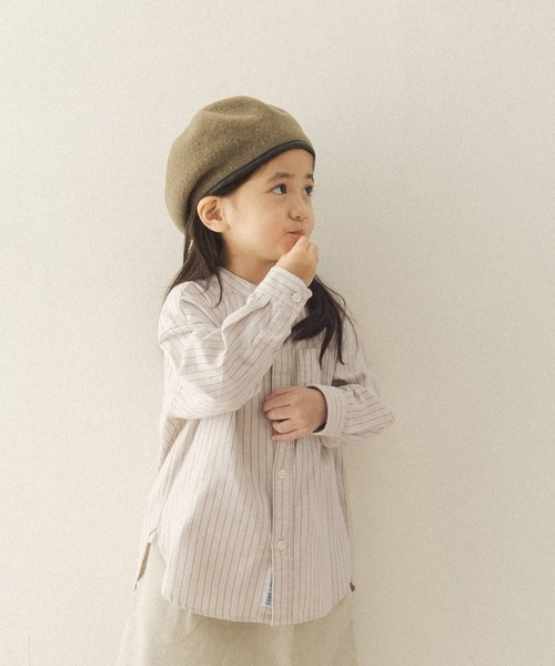 FORK&SPOON（フォークアンドスプーン）の「FORK&SPOON ネルバンドカラールーズシャツ(KIDS)（シャツ/ブラウス・キッズ・グレー系その他/ホワイト系その他・105/120/90/135）」の6枚目の写真