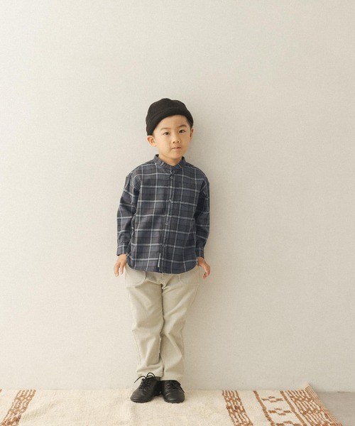 FORK&SPOON（フォークアンドスプーン）の「FORK&SPOON ネルバンドカラールーズシャツ(KIDS)（シャツ/ブラウス・キッズ・グレー系その他/ホワイト系その他・105/120/90/135）」の12枚目の写真