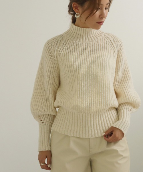 AULI(アウリィ)の「【低身長向けサイズ】片畦ハイネックニットプルオーバー(ニット/セーター・レディース・グレー/オフホワイト・S)」の17枚目の写真