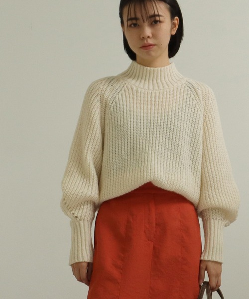 AULI(アウリィ)の「【低身長向けサイズ】片畦ハイネックニットプルオーバー(ニット/セーター・レディース・グレー/オフホワイト・S)」の20枚目の写真