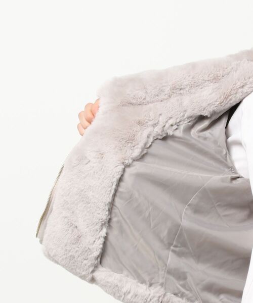 MISCH MASCH（ミッシュマッシュ）の「スエードボンディングライダース（ライダースジャケット・レディース・グレー/ベージュ/ピンク系その他・MEDIUM）」の4枚目の写真